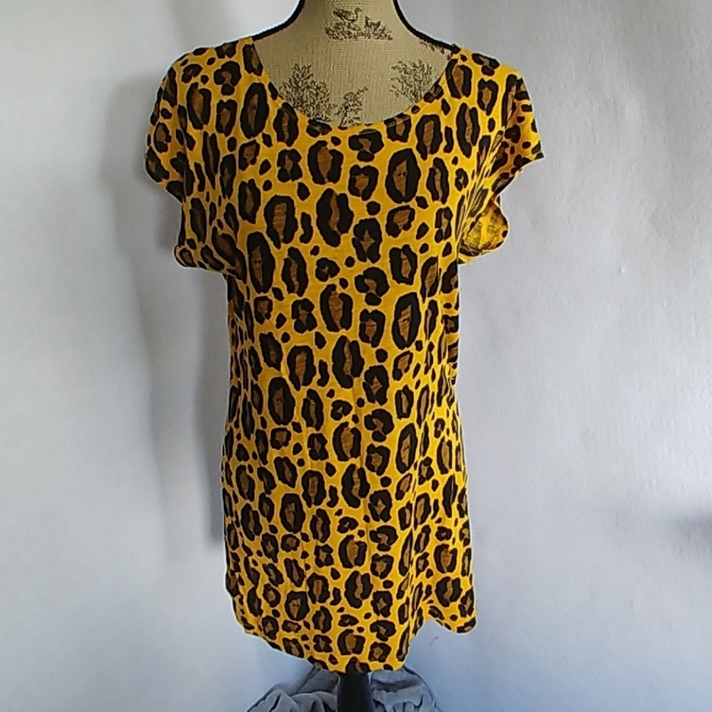 H&M Divided Leopard Animal Print Tunic Top